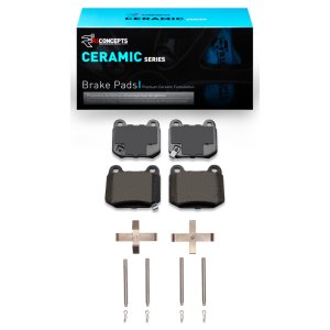 Infiniti G35 Brake Pads - Rear - R1 Concepts - Ceramic Pads & Hardware Kit - `03-`25